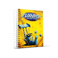 Блокнот А6, 48л. спираль, пласт. обложка, желтый TURBO