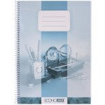 Книга канц. А4,80л., на пруж.,  пластик обкл  з кол. підкл.