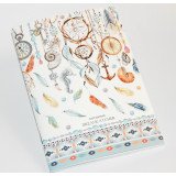 Блокнот А5 48арк, скоба, 60г, клетка, обл. микротиснение Мандарин ТР13