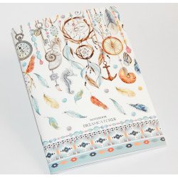Блокнот А5 48арк, скоба, 60г, клетка, обл. микротиснение Мандарин ТР13