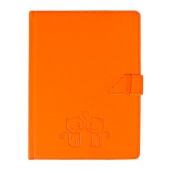 Записна книжка В6, "SKILL" Raso Fluo  помаранчевий 120арк. білий з хлястиком