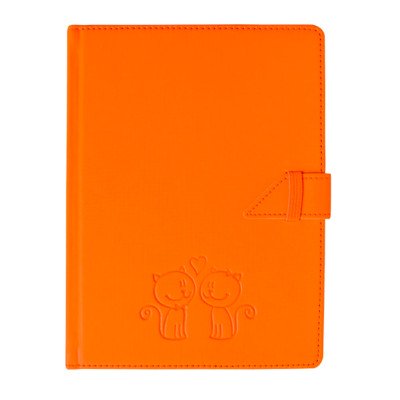 Записна книжка В6, "SKILL" Raso Fluo  помаранчевий 120арк. білий з хлястиком