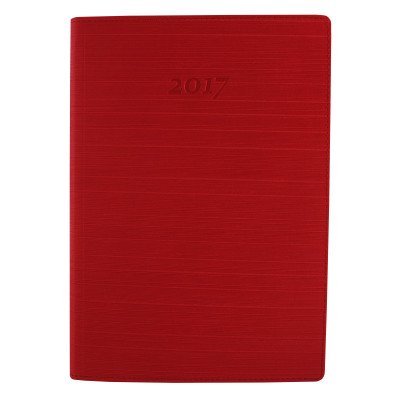 Ежедневник датированный 2017, Optima, STRIPE, красный, А5
