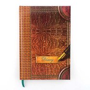 Щоденник А5 96арк. ламінація 60гр/м2 шкіра крокодила куточок "Diary" не датир. у 2краски нитки