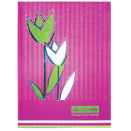 Книга канц. А4, 80 л. кл. тв. обл. "Цветы" розовый