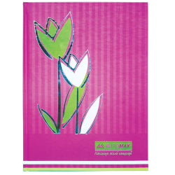 Книга канц. А4, 80 л. кл. тв. обл. "Цветы" розовый