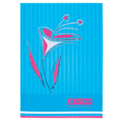 Книга канц. А4, 80 л. кл. тв. обл. "Цветы" голубой