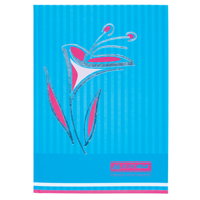 Книга канц. А4, 80 л. кл. тв. обл. "Цветы" голубой