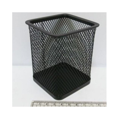 Подставка для ручек метал 8*8*9,5см "Квадратная", черн.