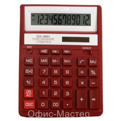 Калькулятор СITIZEN SDC-888T ХRD бордо