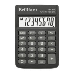 Калькулятор карманный BS-100  8р., 1-пит(88*58мм)