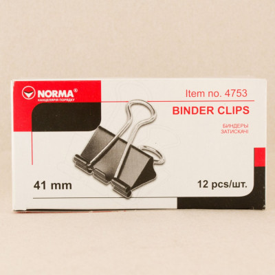 Биндер 41мм, 12шт., 4753, NORMA