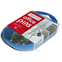 Булавки офисные, 50гр. в пласт. уп.