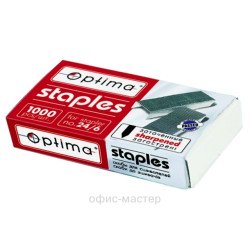 Скоба №24/6, 1000шт., Optima, загостр.