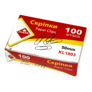 Скрепка 50мм, 100шт., круглая  арт. KL1803 KLERK