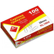 Скрепка цветная 28мм, 100шт,  арт. KL1805 KLERK