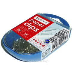 Скріпка кругла 25мм, 100 шт. в пласт. уп.
