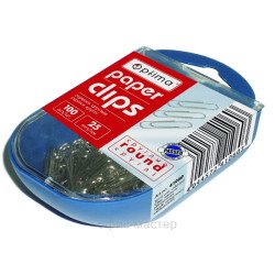 Скріпка кругла 25мм, 100 шт. в пласт. уп.