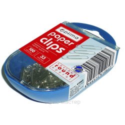 Скрепка круглая 33 мм, 100 шт. в пласт. уп.