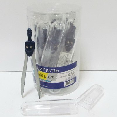 SC01001 Циркуль в пластик футляре  (банка 24 шт)