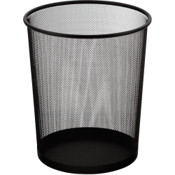 Корзина для паперів кругла 295x295x345мм, металева, чорна