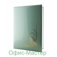 Папка А4 тиснення "куточок-квіти" ламінація зелений металізований.фарба тиснення золото офсет