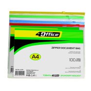 Папка прозр., A4, PVC, на молнии, 4-207, 4OFFICE