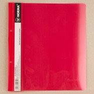 Папка-скор.,В5, PР, пр.верх, с перф.,червон., глянц., 5264, NORMA