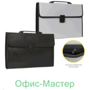 Портфель пластиковий для документів В4 на 4 відділення, сірий
