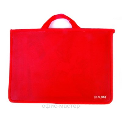 Портфель пластик. А4 на змейке, 2 отд.,красный