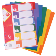 Розділювачі пласт.  А4  (кольор.) (6арк. у пач.) арт. KL0306  KLERK