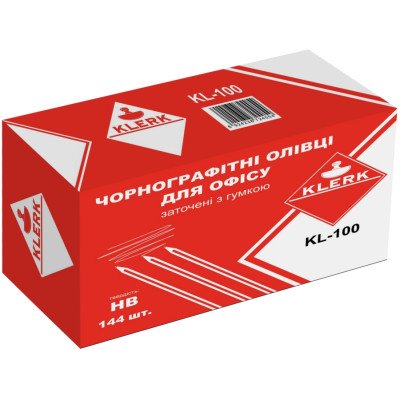 Карандаш чернограф. KLERK НВ, с ластиком цв. желтый, KL100