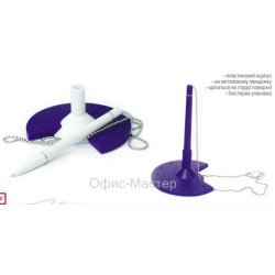 Ручка шариковая на подставке  на мет.ланцюжку "BANK PEN"син.