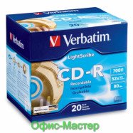 VERBATIM CD-R 700Mb 52x Slim 20 pcs Crystal 43322