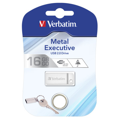 Флеш-драйв Verbatium Metal Executive серебристый 16GB