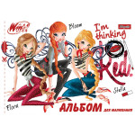 Альбом для рисования А4 28л/120 скоба, с перфорацией (для дев) 130189/130252 (уп-4 шт)