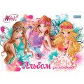 Альбом для рисования А4 12л/120 скоба, с перфорацией (для дев) 130181/130236 (уп-12 шт)