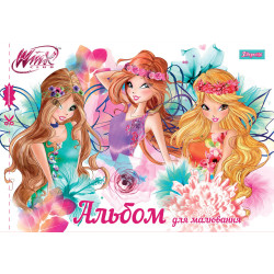 Альбом для рисования А4 12л/120 скоба, с перфорацией (для дев) 130181/130236 (уп-12 шт)