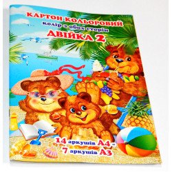 Картон цветной двухстор. А4, 7л "Двойка",