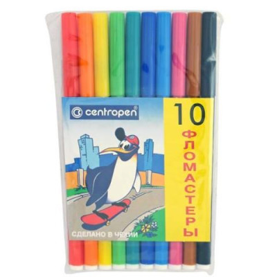 Фломастеры CENTROPEN 10 цв. дл.письма - 450м, 7790, CD