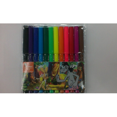Фломастеры "Волк и Заяц",12 цв.,дл.письма - 450м, ФЛ45, УМКА
