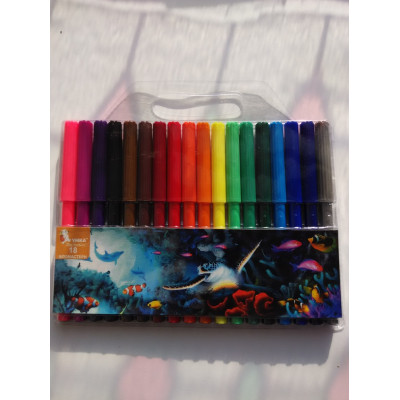 Фломастеры "Подводний мир",18 цв.,дл.письма - 450м, ФЛ46, УМКА