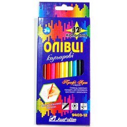 9403-12 Карандаши цв. Шестигранные "Профи-Арт" 12цв., в картоне, европ J.Otten