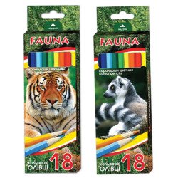 Олівці 18 кольор."Economix""Fauna"