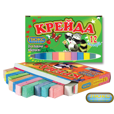 Мел  цветной_12цв. квадр.70*15*10 (карт. уп.) арт.КК.912 "ЛЮКС КОЛОР"