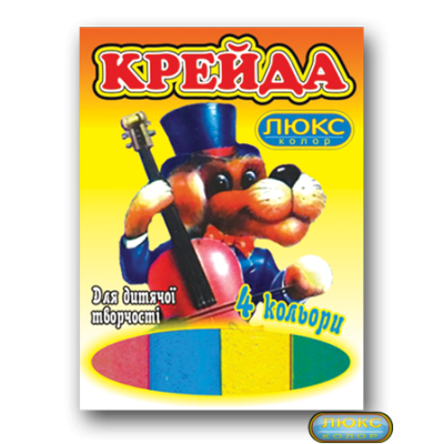Мел  цветной_4цв. квадр.70*15*10 (карт. уп.) (арт.КК.904) "ЛЮКС КОЛОР"