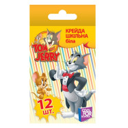 Крейда "Tom and Jerry". Шкільна біла. 12 шт