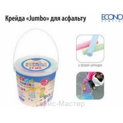 Крейда кольорова 15шт. JUMBO у пластиковому  відрі