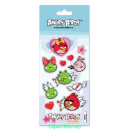 Наліпки полімерні об'ємні з блискітками "Angry Birds", 10*18см