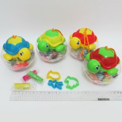 3391 Тесто д/лепки "Черепашка" 85г, 10цв, набор с формочками, mix